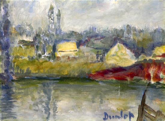 Ronald Ossory Dunlop (1894-1973) Lake scene 6.5 x 9in.